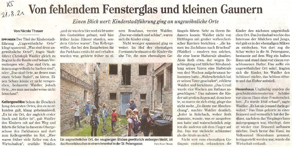 Kinderferienprogramm - ungewöhnliche Orte