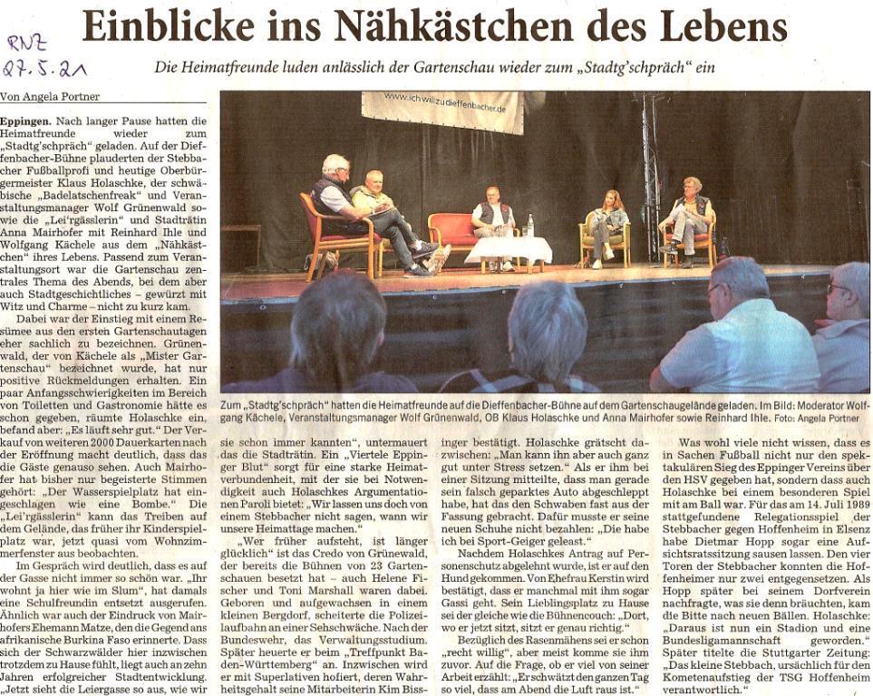 Stadtgespräch Nr. 1 auf der Gartenschau