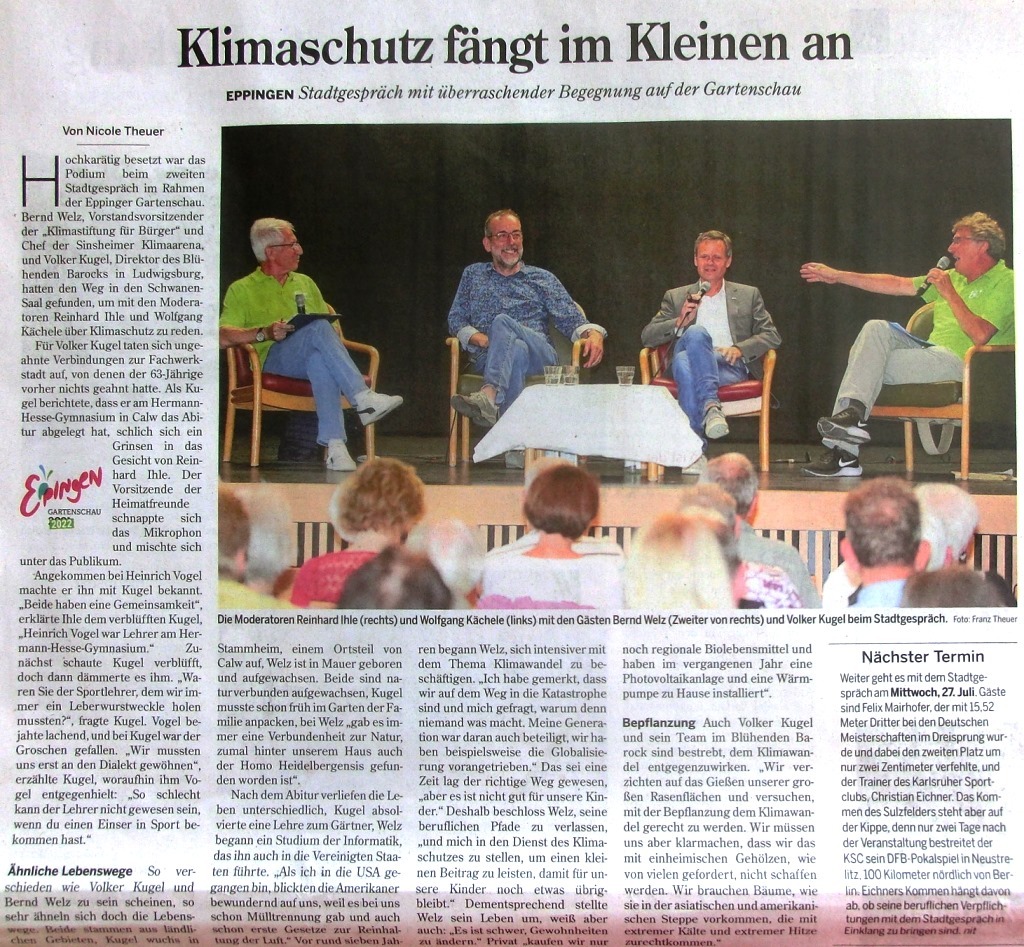 Stadtgespräch Nr. 2 auf der Gartenschau