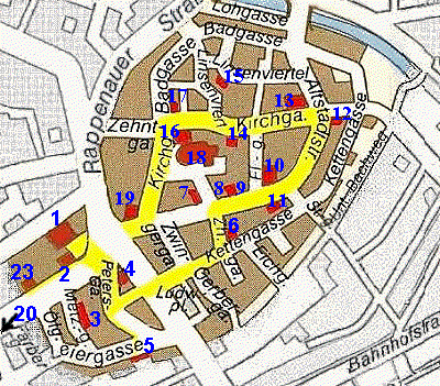 Plan der Eppinger Altstadt Eppinger Altstadt